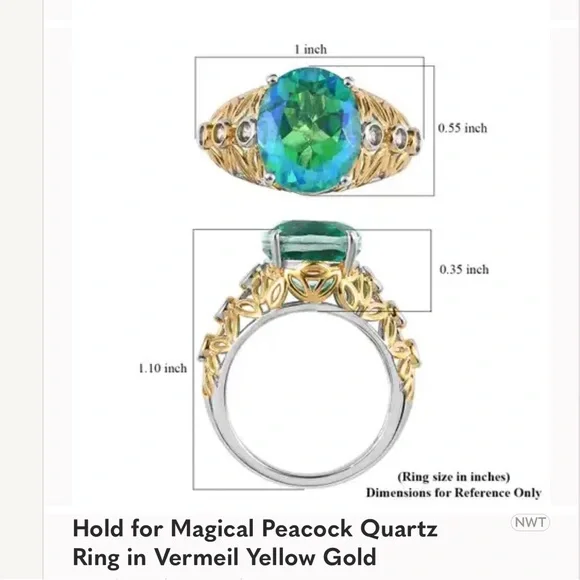 Beautiful silver 925 with gold vermeil ring amazing color